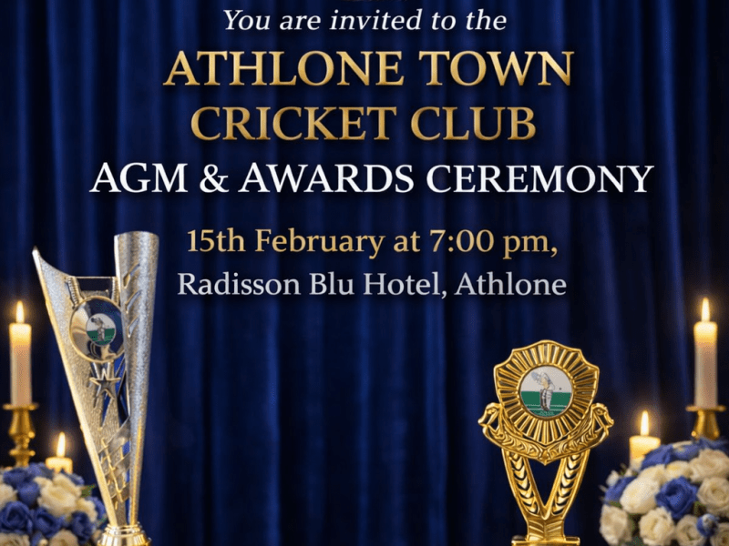 Athlone Town Cricket Club warmly invites all members to attend the Annual General Meeting and Awards&nbsp;Ceremony.